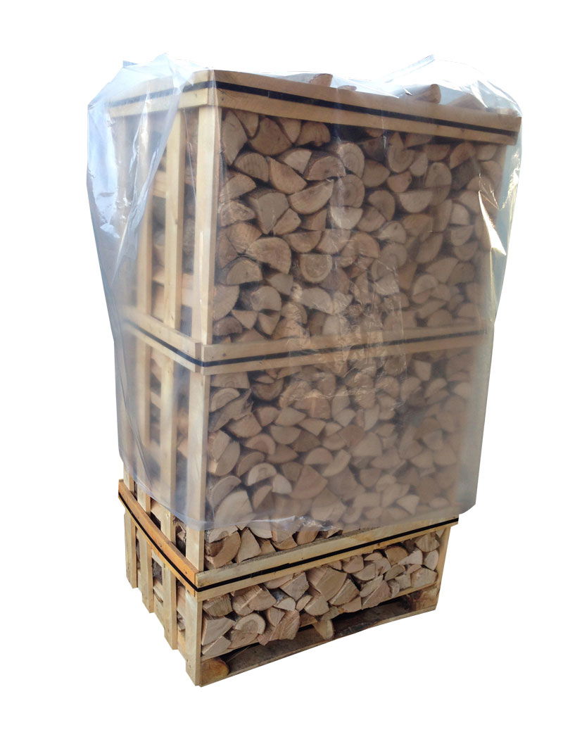 Pallehætte / krympehætte - plastik overtræk til paller og brændetårne