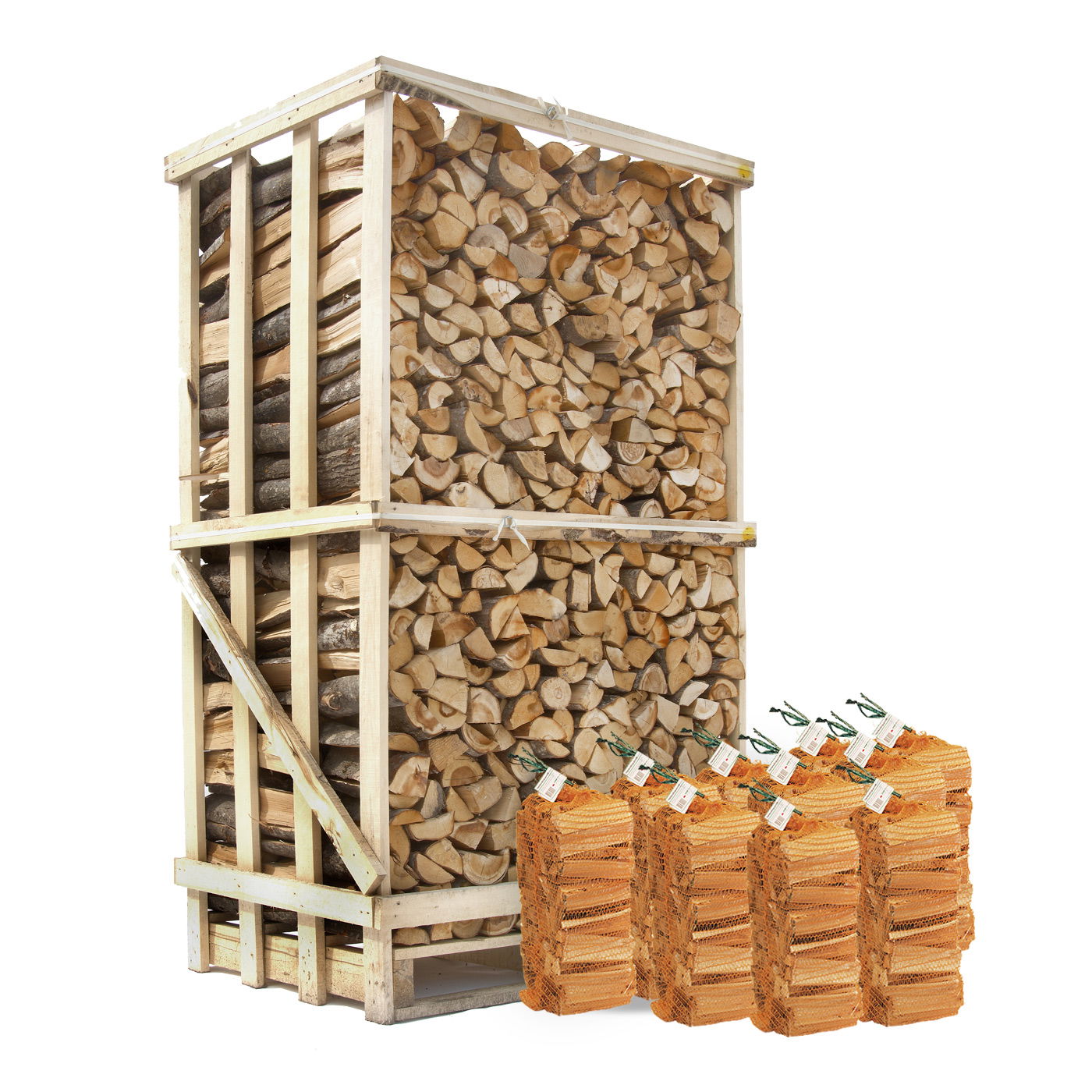 Ovntørret blandet træ - 1,8 m3 og 10 poser optændingsbrænde