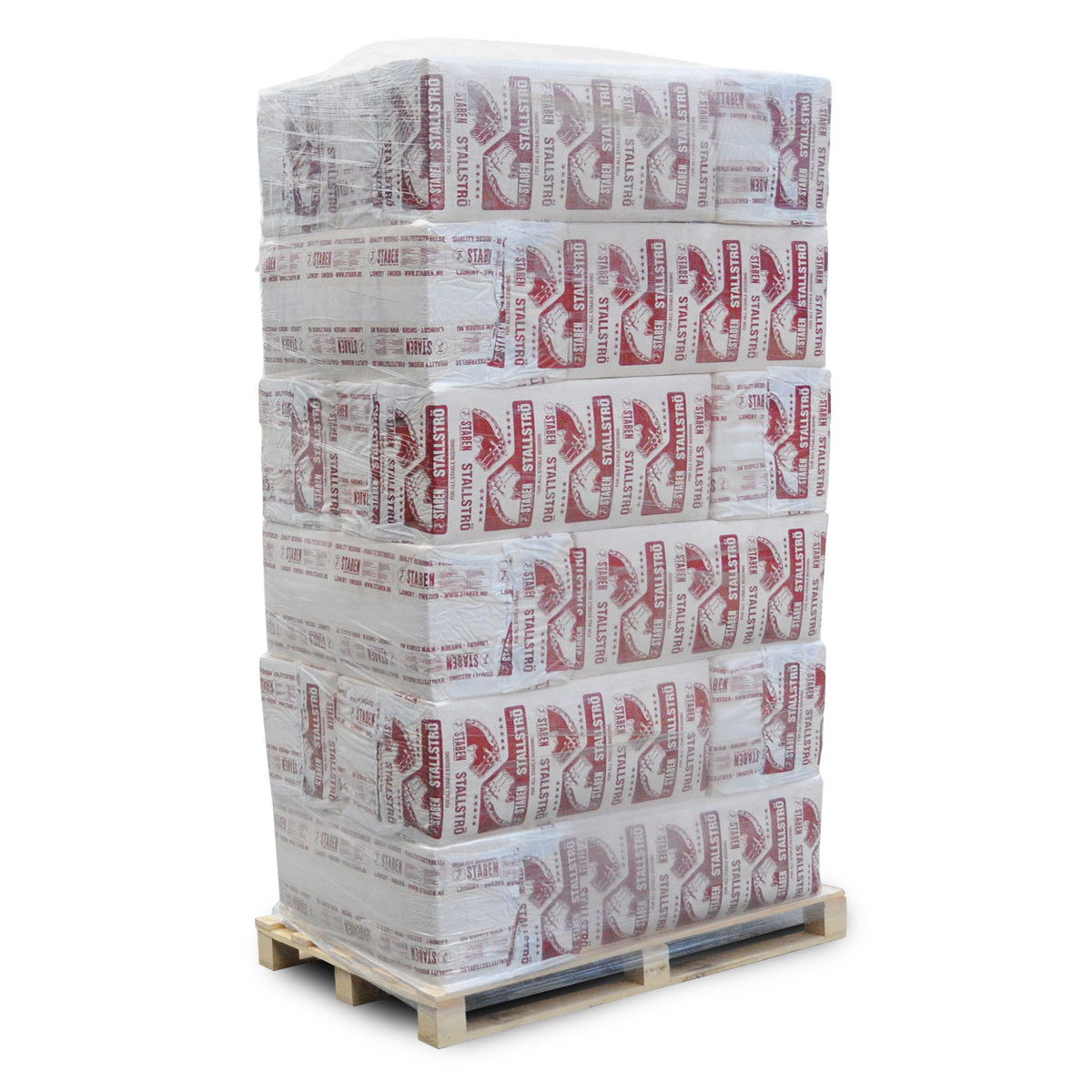 Indpakket palle med støvfri hestestrøelse