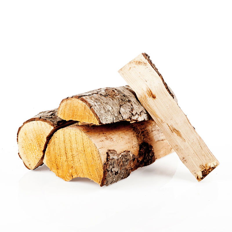 Stablet birkebrænde klar til optænding