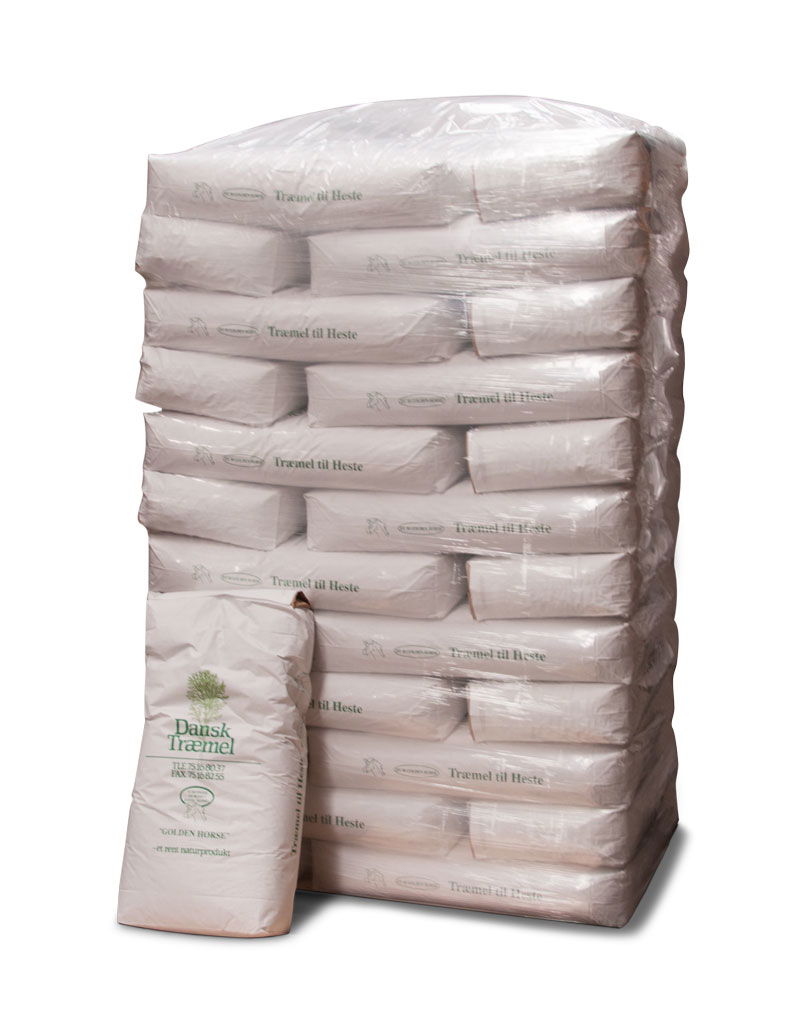 Palle med sække Dansk Træmel til heste