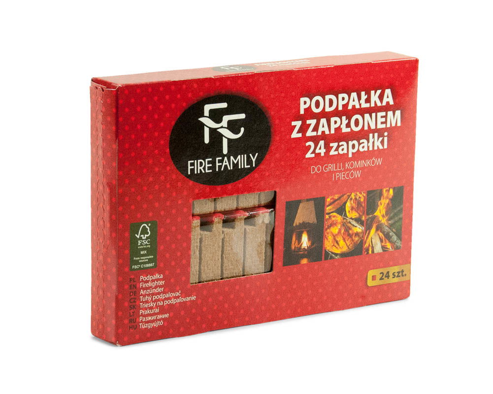 Fire Family optændingsbriketter med tændstikker 24 stk