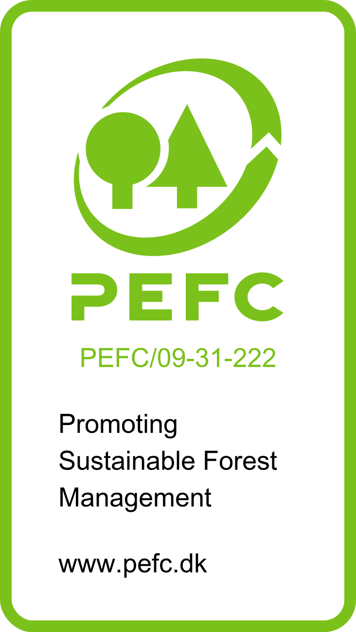PEFC-logo for bæredygtigt skovbrug