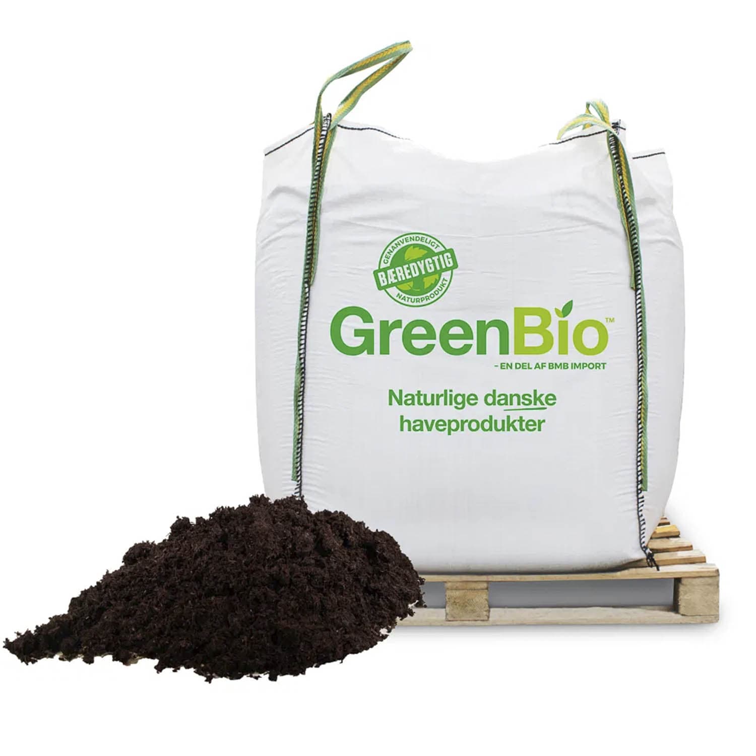 GreenBio havejord i stor bigbag på palle