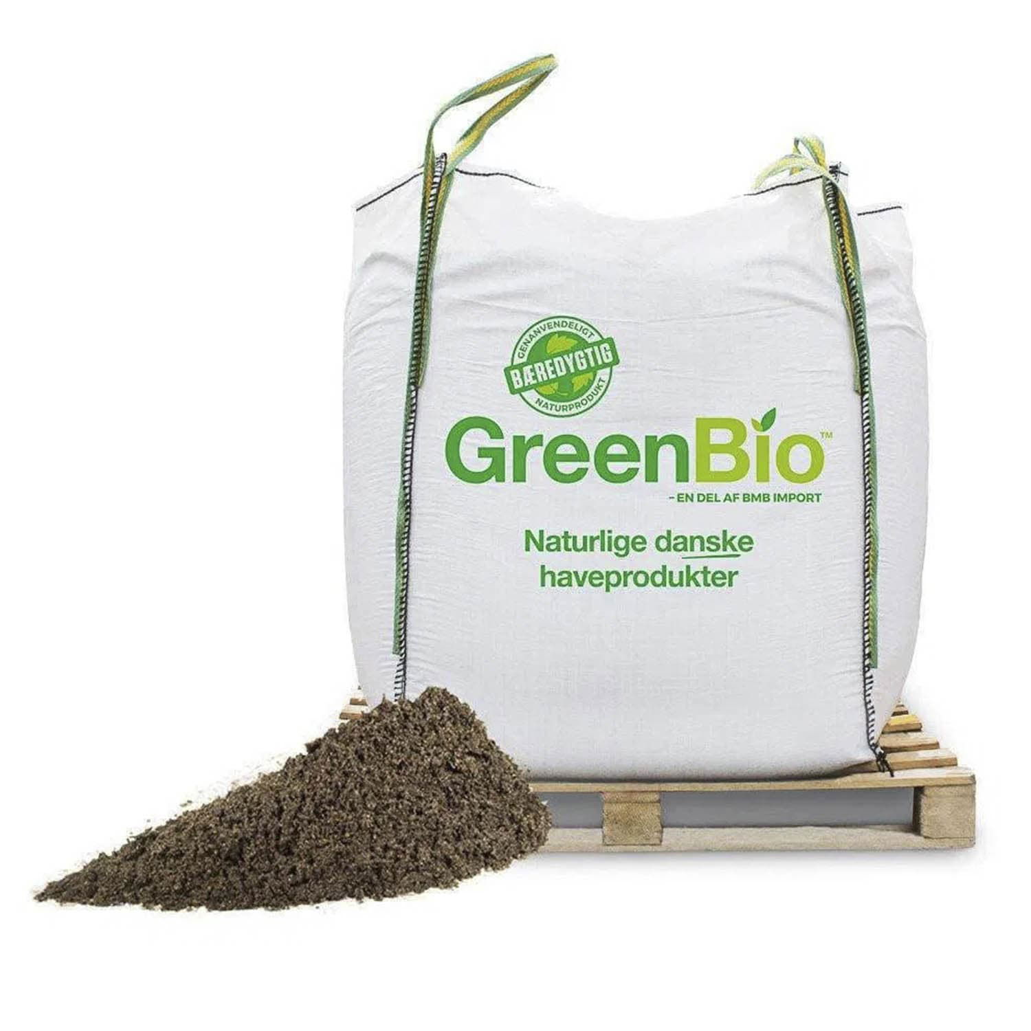 GreenBio naturlig dansk havejord i bigbag på palle