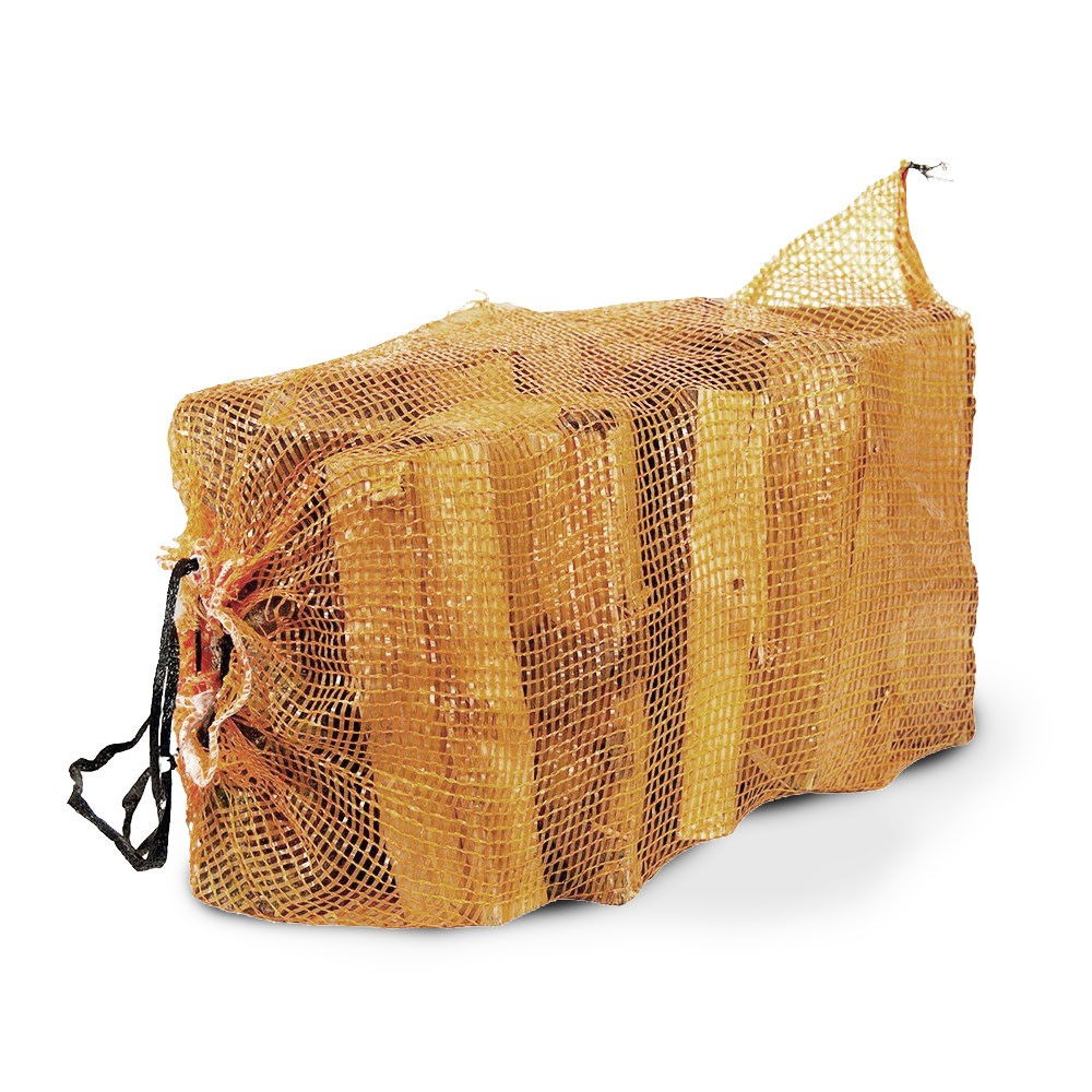 Sæk med brænde i net til optænding