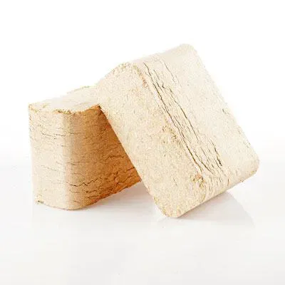 To lyse blokke frisk gær på hvid baggrund