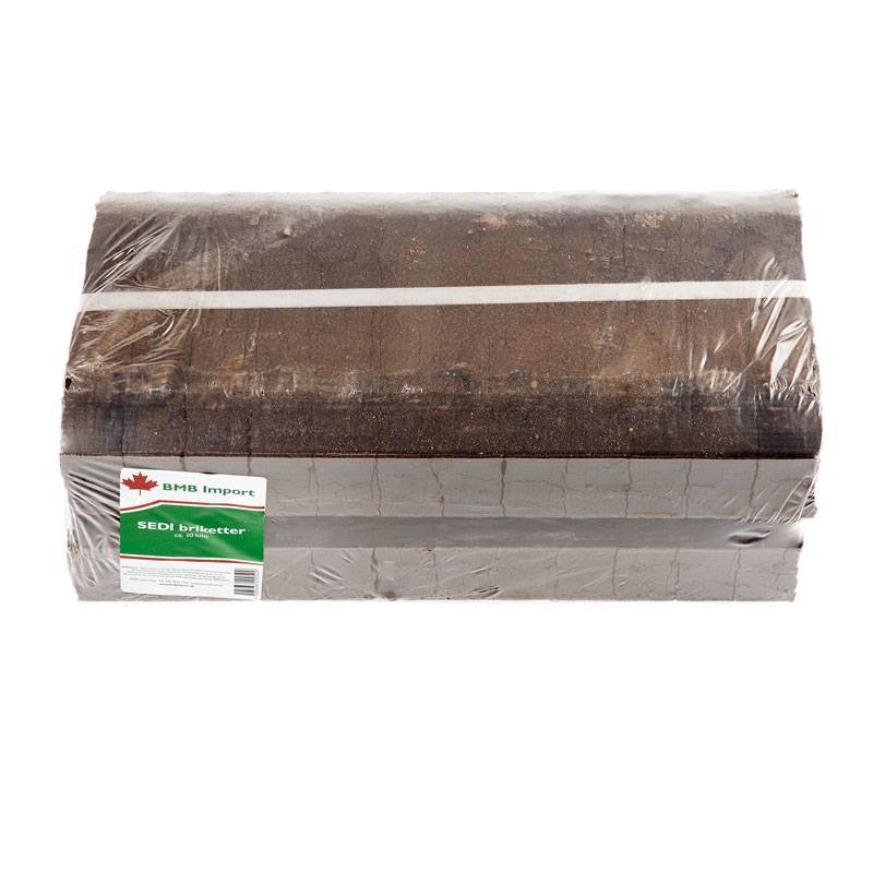 Palle med træbriketter indpakket i plast 10 kg