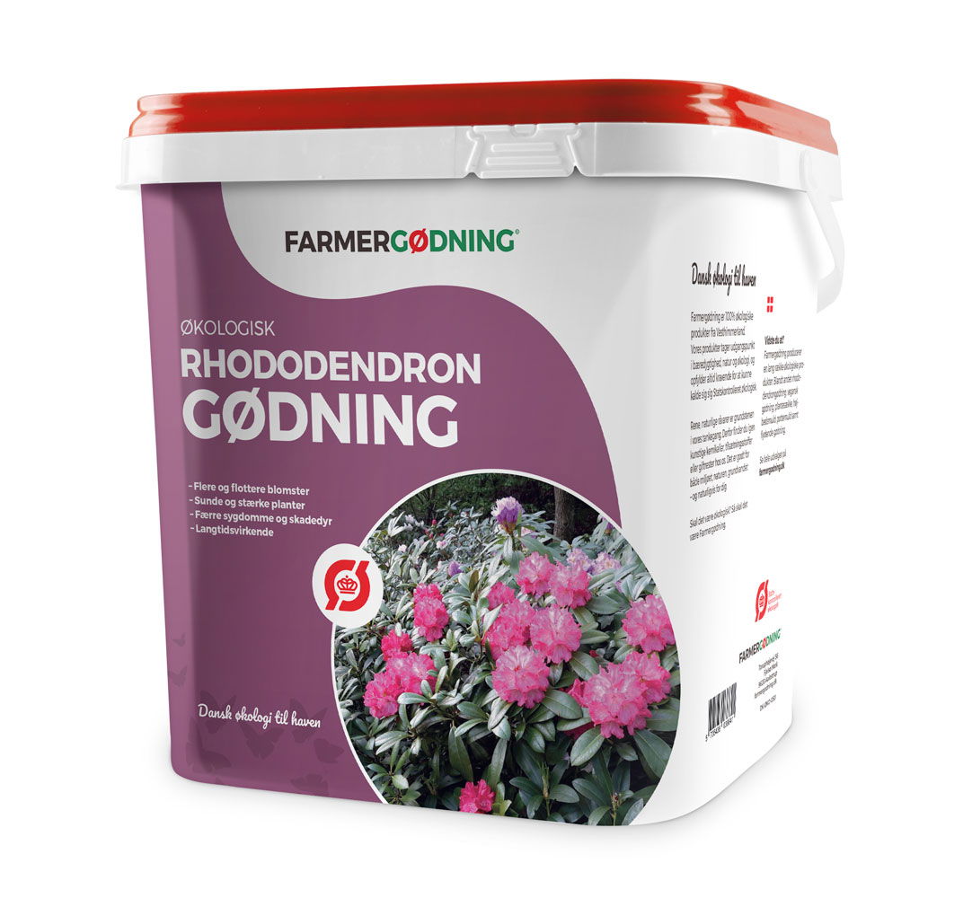 Spand med økologisk rhododendron gødning
