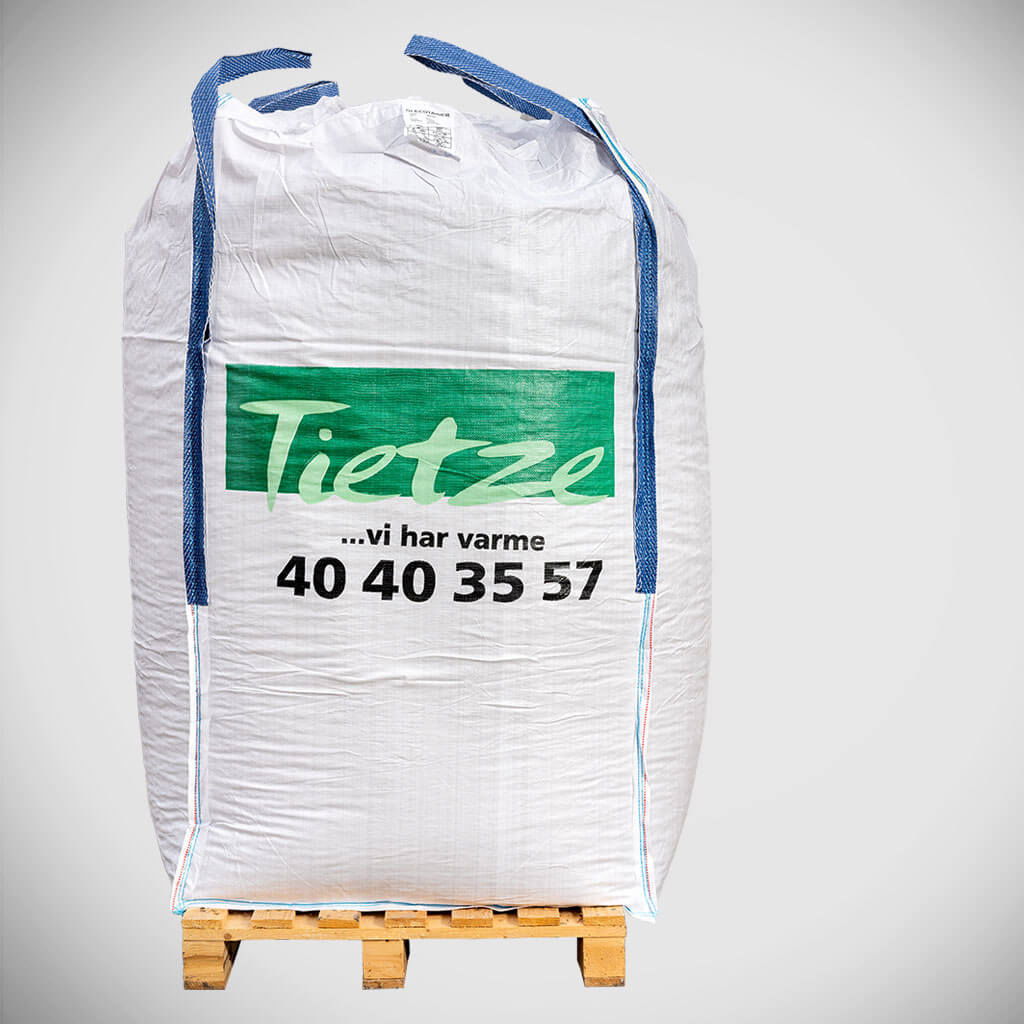 Tietze storsæk med brændsel på palle