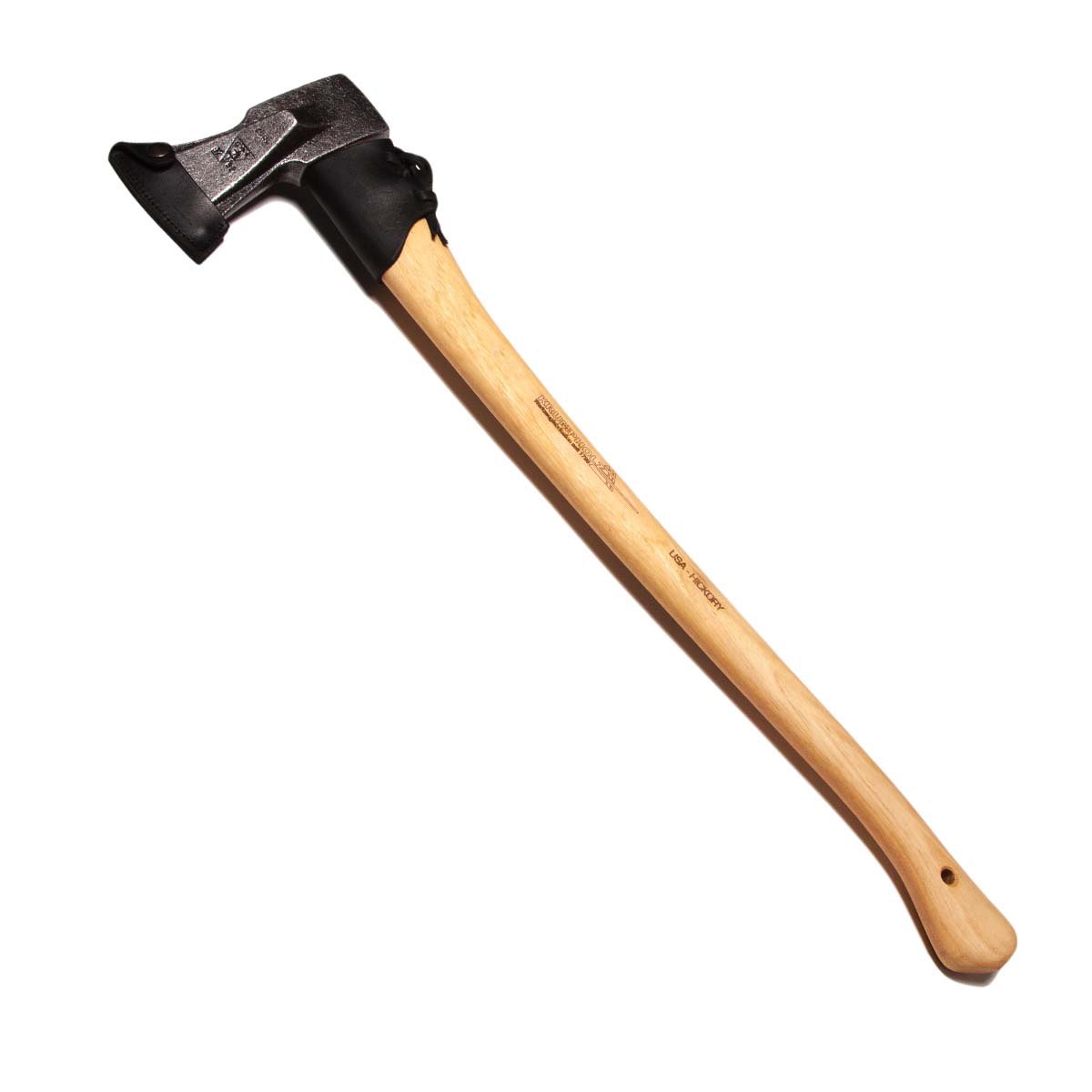 Robust lang økse med træskaft og skede