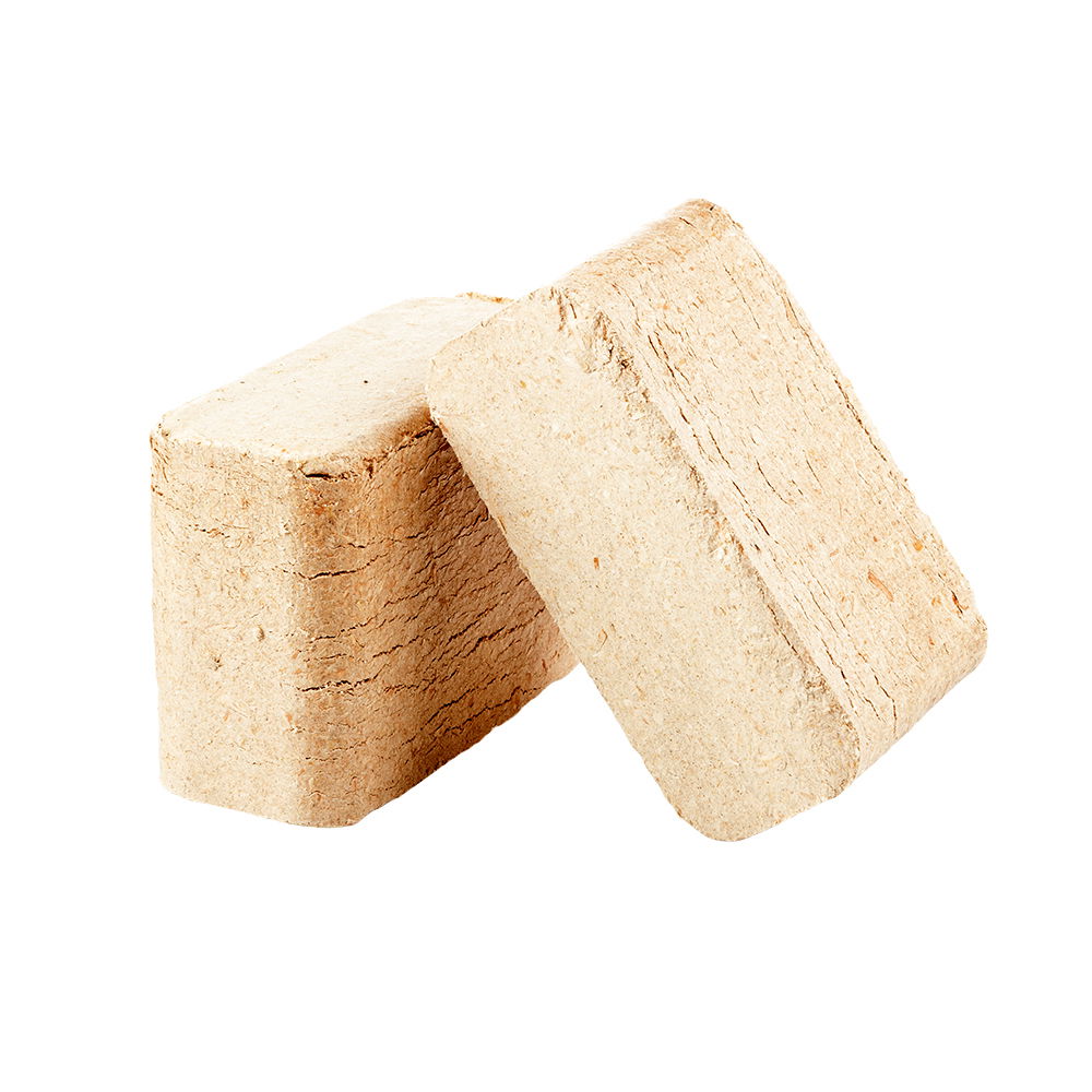 To lyse træbriketter til miljøvenlig opvarmning