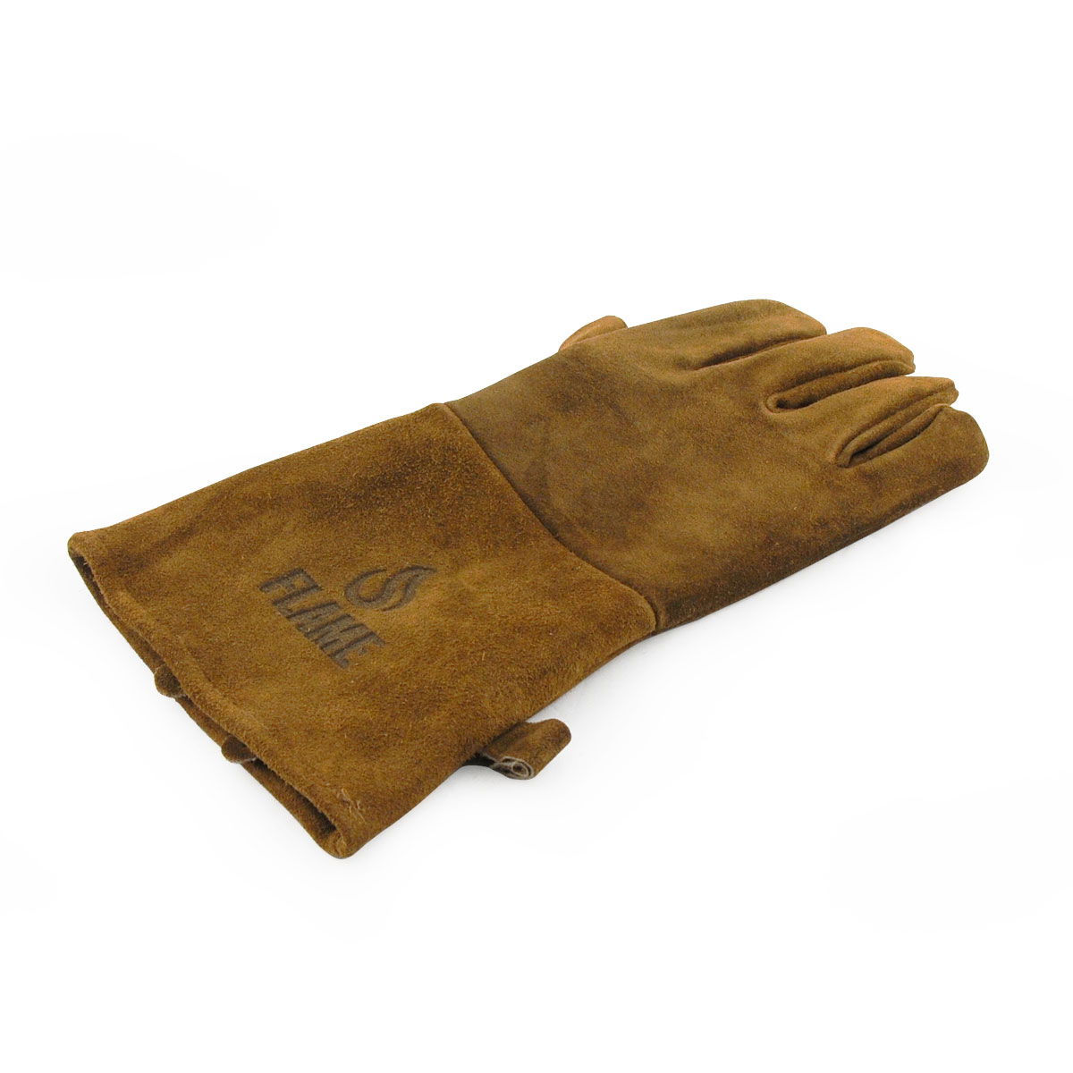 Brun varmebestandig grillhandske i læder