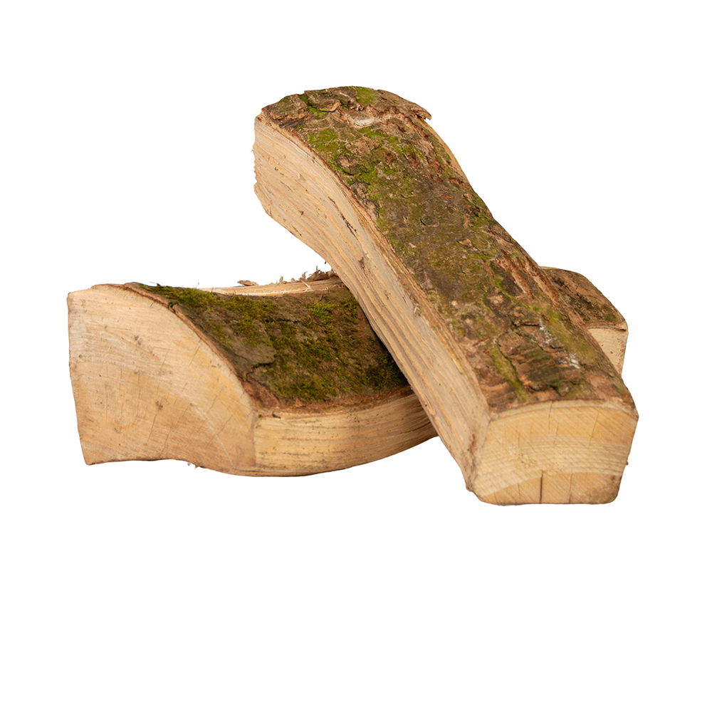 To stykker naturtræ brænde til optænding