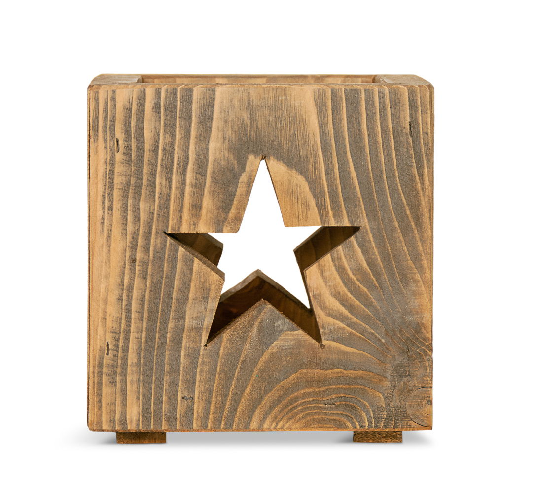 Rustik trælanterne med stjerneformet udsnit