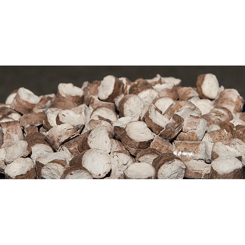 Bunke tørrede rodstykker som naturlige hundegodbidder